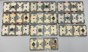 lot 121 image: 10 Vintage Aluminum Duplicate Bridge Boards Cast Page Aluminum Trim