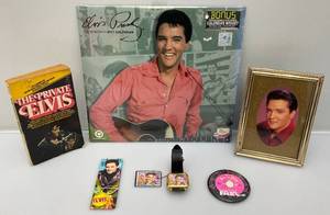 lot 122 image: Misc. ELVIS Collectibles Including ELVIS wrist Watch New With Tag & More