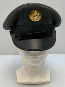lot 132 image: Vintage U.S. Army Green Dress Visor Cap