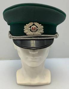 lot 133 image: WWII East German Police Green Gabadine Officer Hat MDL 58 1856D