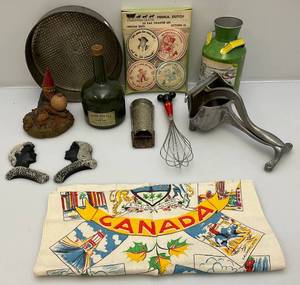 lot 163 image: Misc. Vintage Items Including Flan Pan,  John Deere, Wine Bottle Bar Set & More