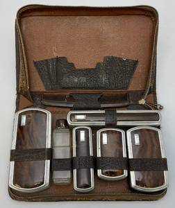 lot 165 image: Art Deco 1940s Shaving Kit In Original Leather Carrier
