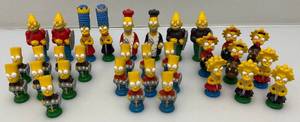 lot 171 image: Misc. Vintage SIMPSONS Collectible Miniature Chess Figures (Complete)