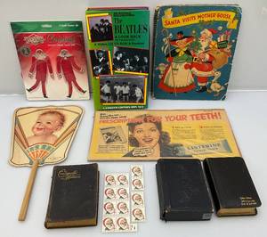 lot 175 image: Misc. Vintage Collectibles Including Late 1800s Bibles, Beatles & More