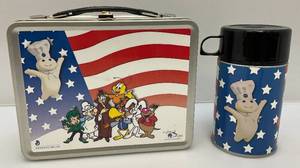 lot 201 image: Vintage General Mills Cereal Characters Tin Litho Lunch Box With Thermos