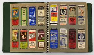 lot 204 image: Vintage Match Book Collectioin In Match Cover Album (VERY COOL)