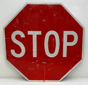 lot 234 image: Vintage Aluminum 30 Reflective Stop Sign