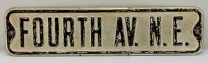 lot 236 image: Vintage Heavy Metal Fourth Av. N.E. Sign 6 x 24