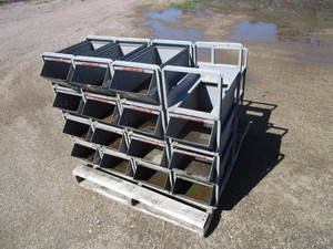 lot 18 image: Stackable Slide Out Parts Bins
