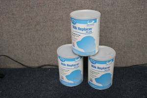 lot 27 image: 3 containers of milk replacer plus ...