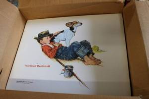 lot 72 image: Box of Rockwell Prints  a boy and ...