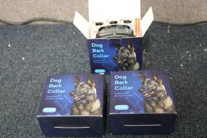 lot 100 image: 3 New Dog Bark Collars...