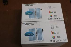 lot 202 image: 2 New in box LED Magic color pool m...