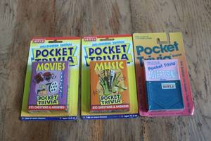 lot 214 image: 3 packs of Hoyle Pocket Trivia card...