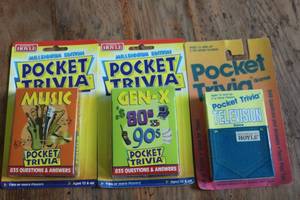 lot 218 image: 3 packs of Hoyle Pocket Trivia card...