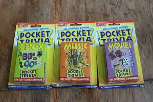 lot 220 image: 3 packs of Hoyle Pocket Trivia card...