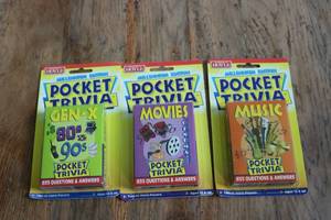 lot 221 image: 3 packs of Hoyle Pocket Trivia card...