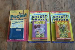 lot 225 image: 3 packs of Hoyle Pocket Trivia card...