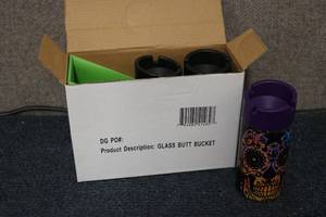lot 252 image: 3 pack of Glass Butt Buckets...