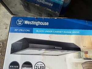 lot 13 image: New 30 Westinghouse Black Under Cabinet Range Hood