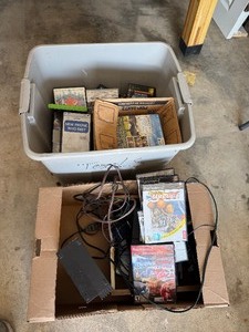 lot 25 image: PS2 Machine and Games, VHS & DVDs