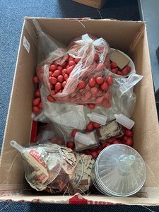 lot 22 image: Assorted Science Box, Bottles, Funnels, Red Bulbs, Jars, Glassware $300 Plus Retail, Local Pickup Only