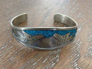 lot 26 image: Cuff Style Made in Mexico Silver Bracelet