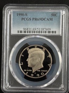 lot 12 image: 1990-S Kennedy Half Dollar Proof PCGS PR69 Deep Cameo