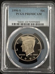 lot 13 image: 1996-S Kennedy Half Dollar Proof PCGS PR69 Deep Cameo