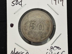 lot 23 image: 1919 Mexico 50 Centavos Silver