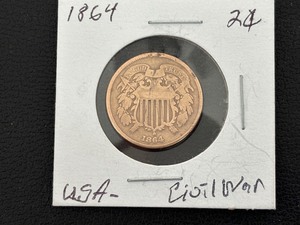 lot 28 image: 1864 2 Cent Piece