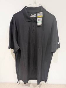 lot 25 image: NEW UNDER ARMOUR LARGE GOLF POLO (BLACK)