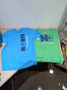 lot 33 image: (2) NEW NORTE EXTRA LARGE WOMANS TEES (BLUEGREEN)