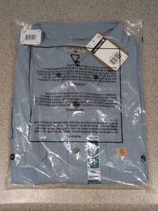 lot 75 image: NEW CARHARTT 2XL MENS BUTTON UP SHIRT (BLUE)