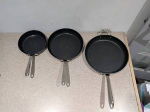 lot 92 image: ALL-CLAD 3PC. SKILLET SET