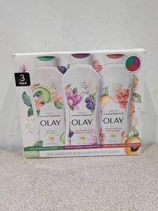 lot 107 image: OLAY VARIETY BODY WASH 3PK.