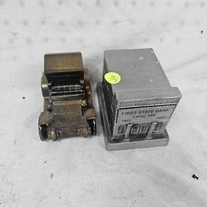 lot 44 image: First State Bank Coin Bank
