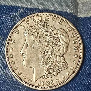 lot 84 image: 1921-D Morgan S, (Slight Damage On Eagle)