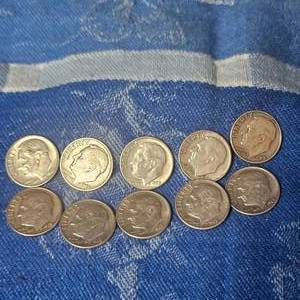 lot 88 image: 1963, (9)1963-D Rossevelt 10c, Silver