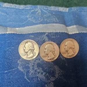 lot 73 image: 1952,1952,1952 Washinton 25c
