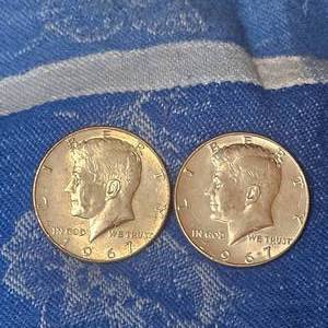 lot 68 image: (2) 1967 Kennedy 50c