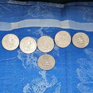 lot 117 image: 1960-D,(5) 1964-D Washington Silver 25c