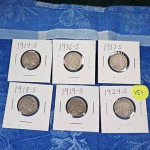 lot 151 image: (6) Buffalo Nickels