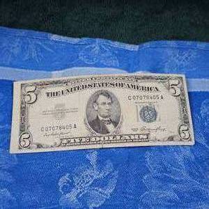 lot 153 image: 1953 $5 Silver Certificate Blue Seal