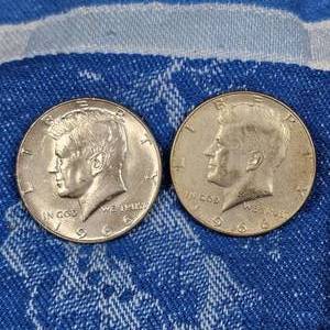 lot 120 image: (2)1966 Kennedy Silver 50c