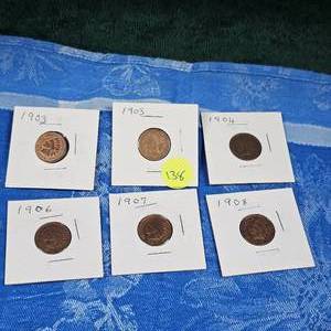 lot 138 image: (6)IHC Pennies, 1903-1908