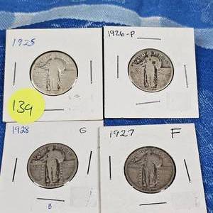 lot 139 image: (4)Standing Liberty Quarters, 1925-28