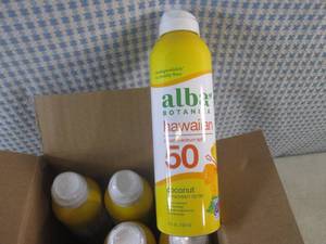 lot 51 image: (EC1) 6 Cans of Alba Botanica Sunsc...