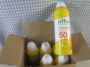 lot 52 image: (EC1) 6 Cans of Alba Botanica Sunsc...