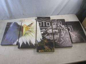 lot 97 image: (EW5) Harley Davidson 5pc Wall Deco...